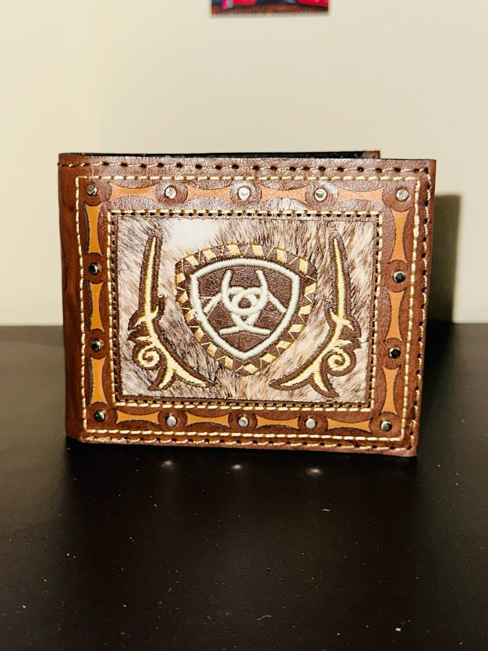 Brown Western Embossed Leather Wallet